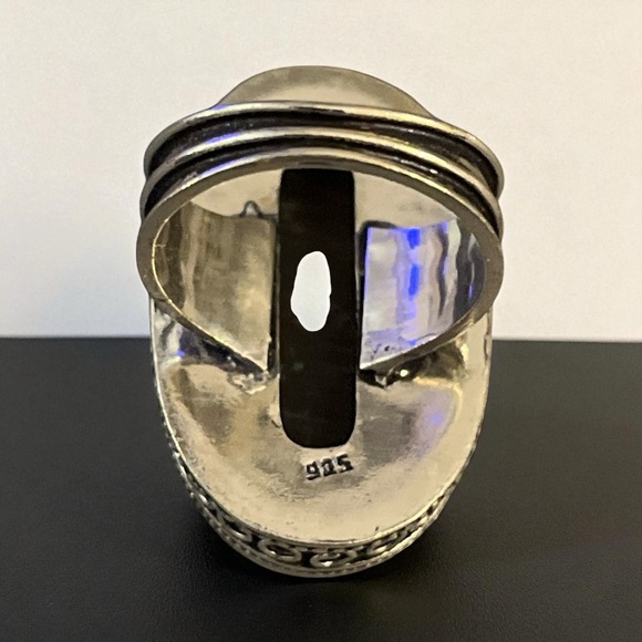 Gorgeous Turquoise 925 Silver Bollywood with Brown Matrix - Picture 4 of 5